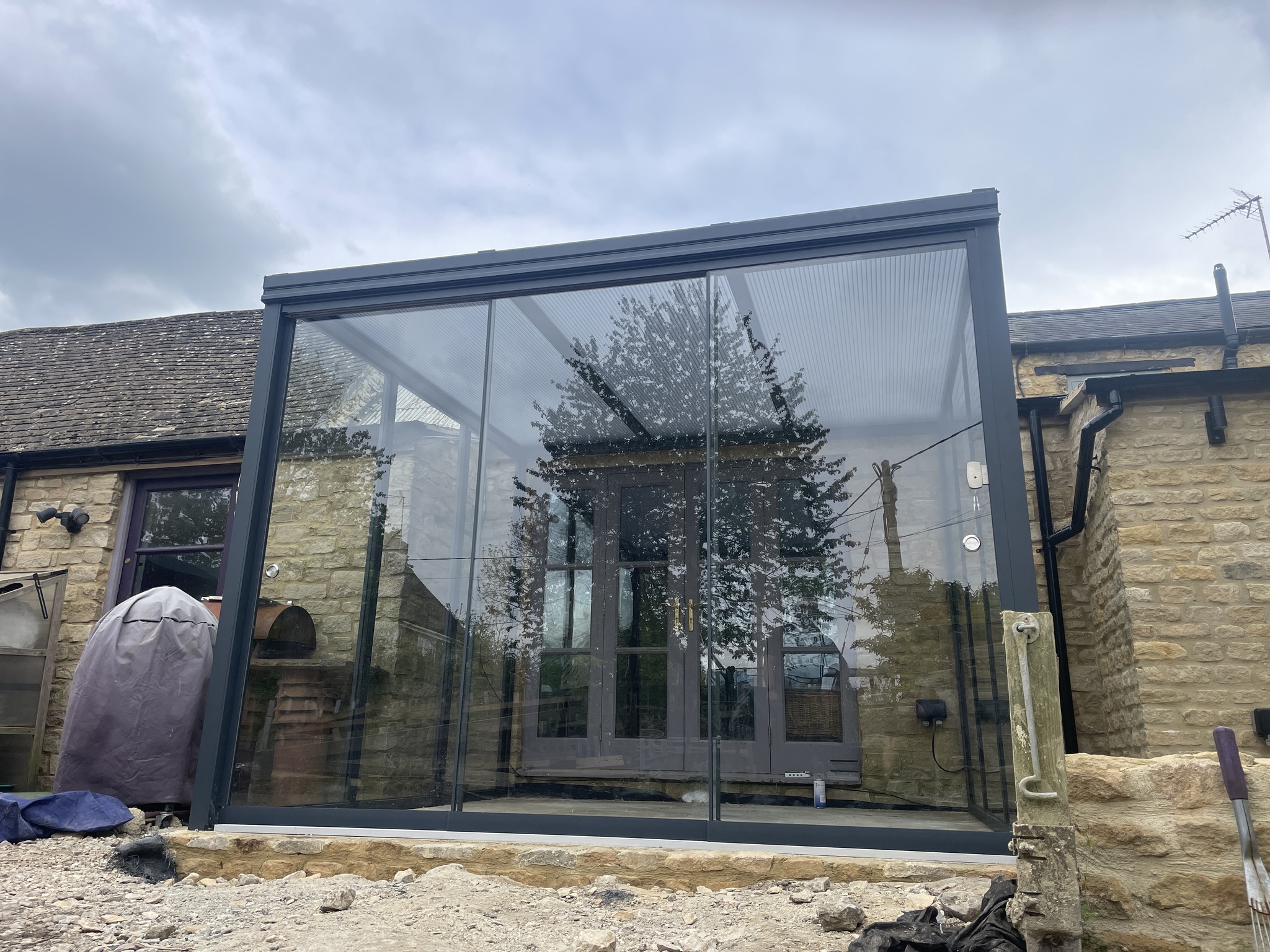 aluminium glass room UK modern garden extension