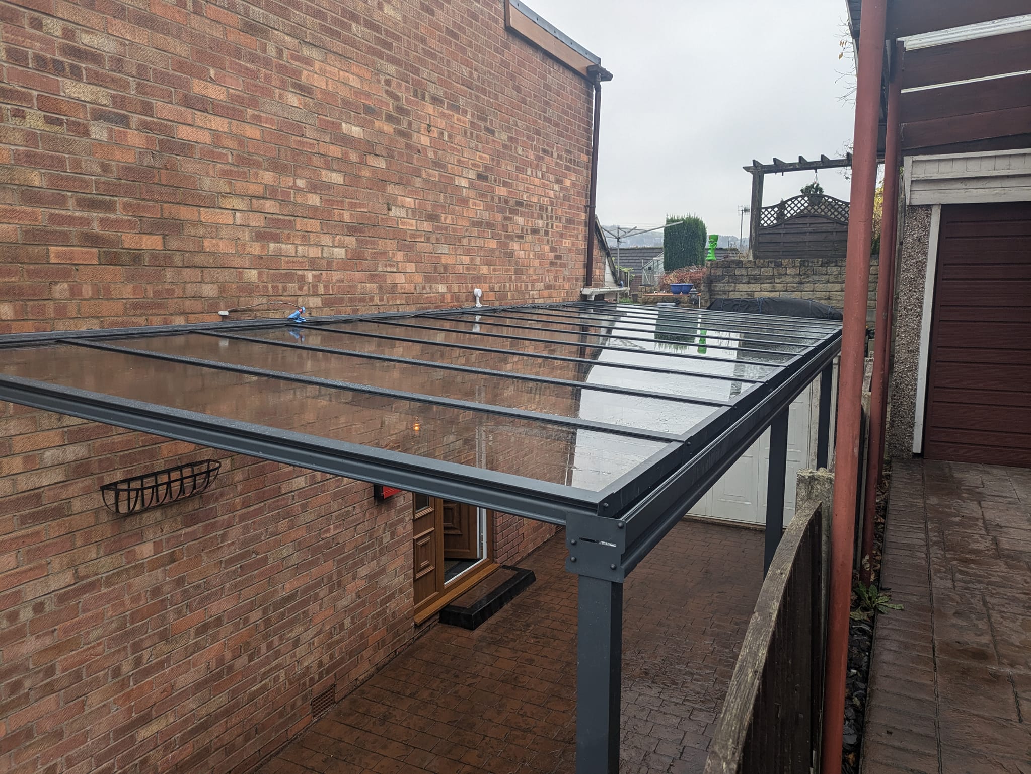 modern aluminium carport UK driveway installation