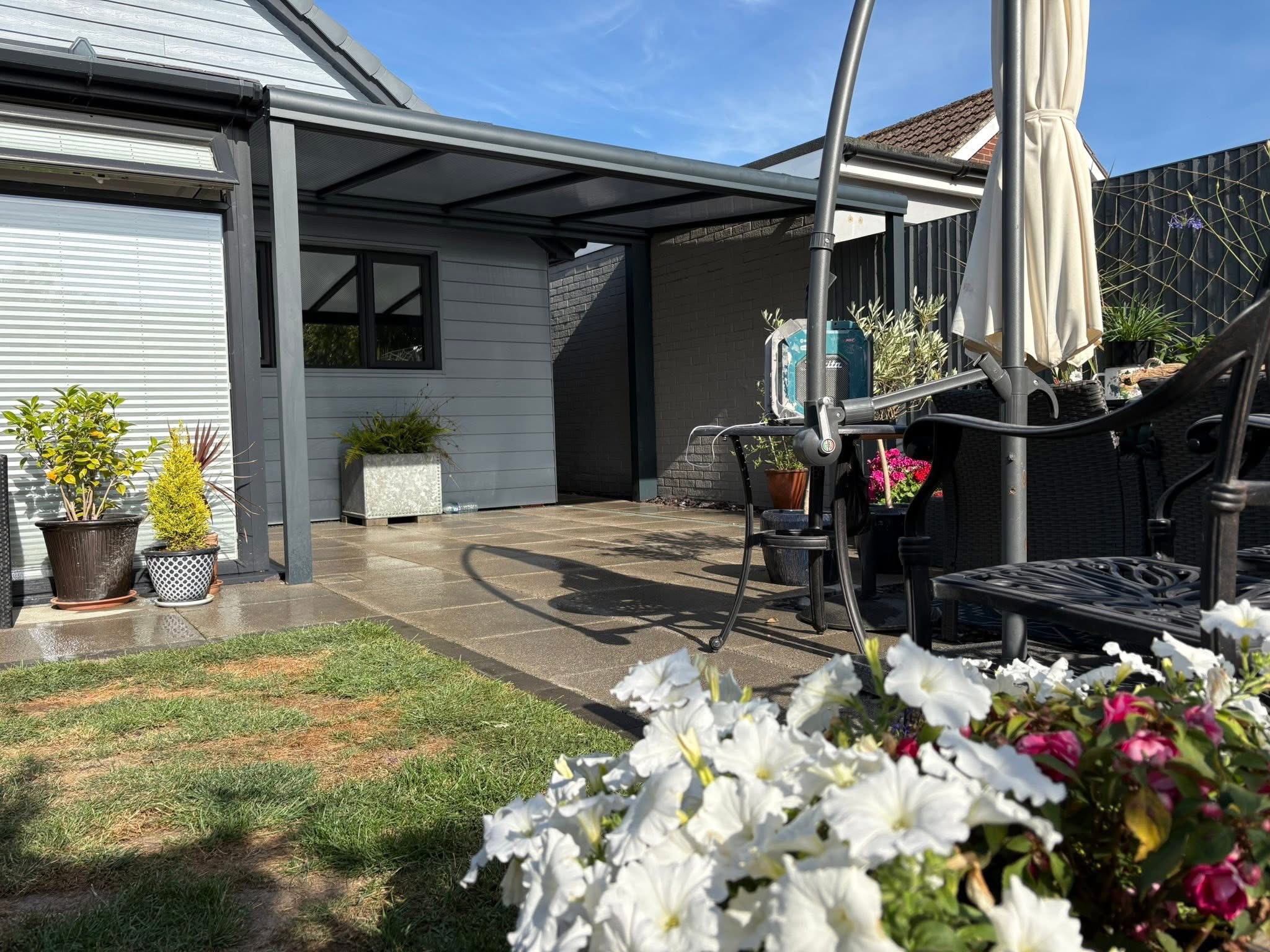 modern home canopy outdoor patio UK