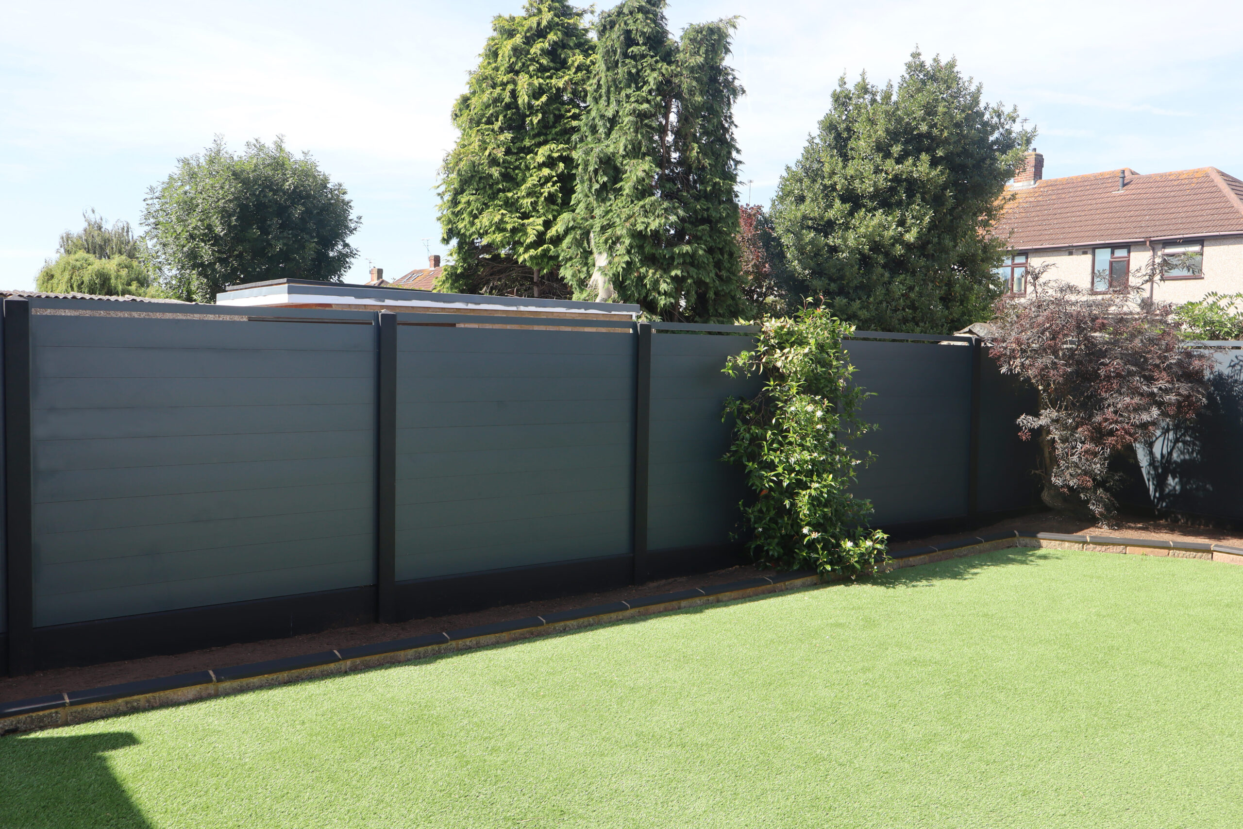 aluminium garden fencing UK installation modern