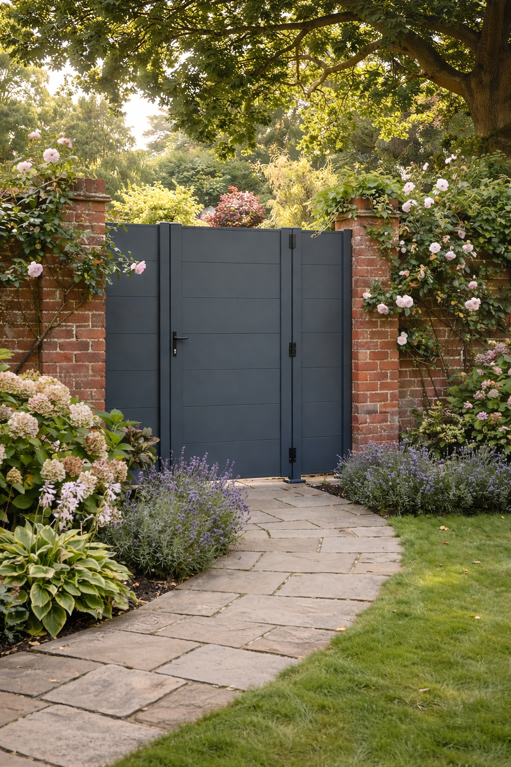 modern aluminium garden fencing gate UK