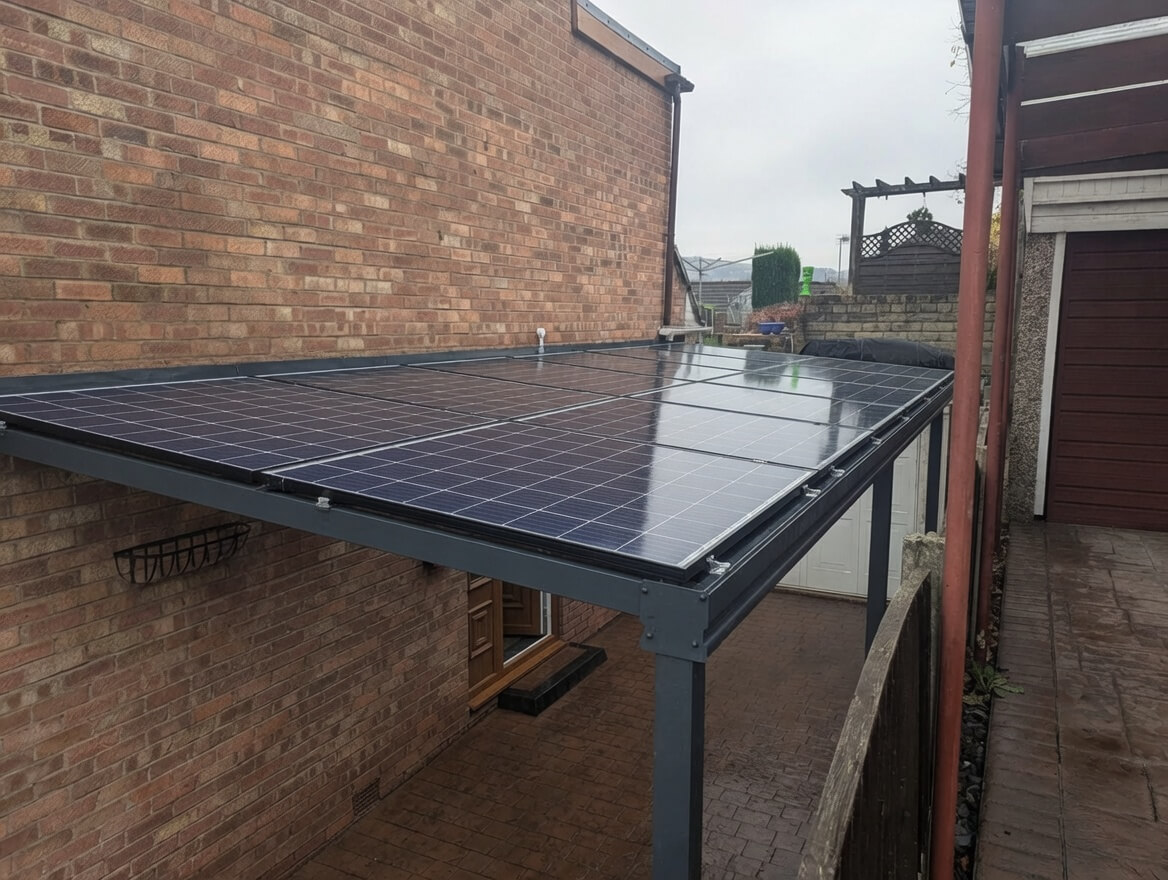 Solar panels installed on carport