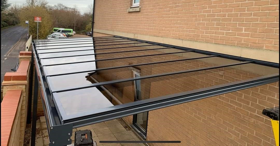 Tinted glass roof canopy