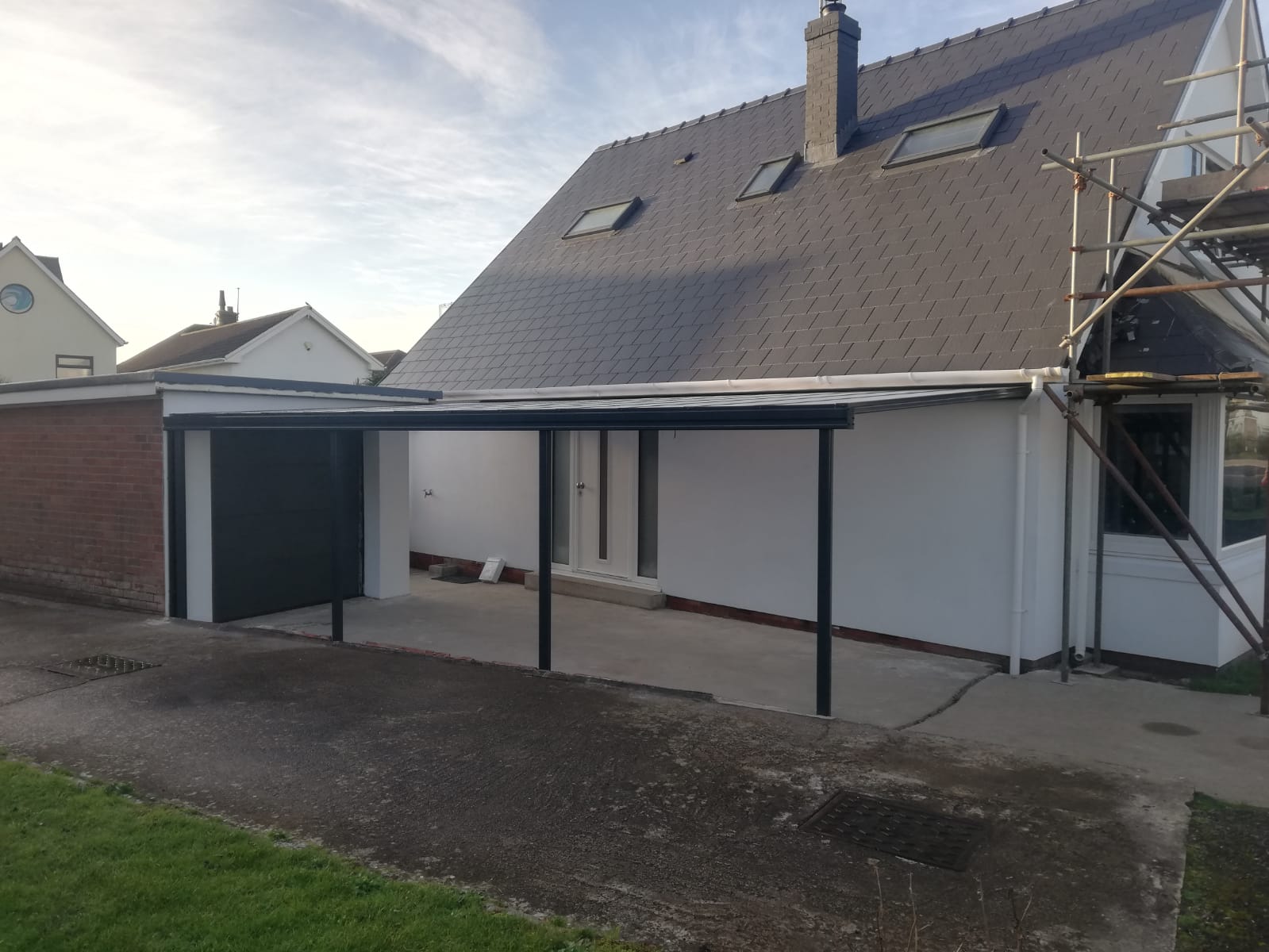 Carport on a new build house